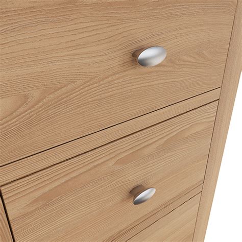 Gilford Narrow Wooden Chest Of 5 Drawers In Light Oak Furniture In