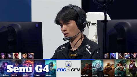 EDG Vs GEN Game 4 Semi Finals S11 LoL Worlds 2021 Edward Gaming