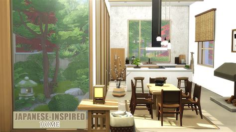 Japanese Inspired Home Japandi Style The Sims 4 No CC Speed