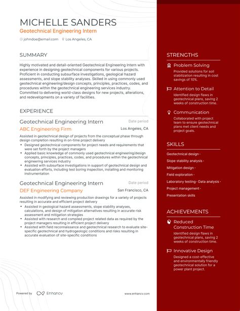 5 Geotechnical Engineering Resume Examples Guide For 2024