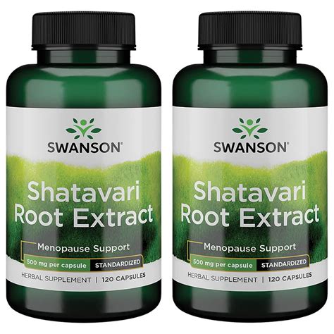 Swanson Shatavari Root Extract Standardized 500 Mg 120 Caps 2 Pack