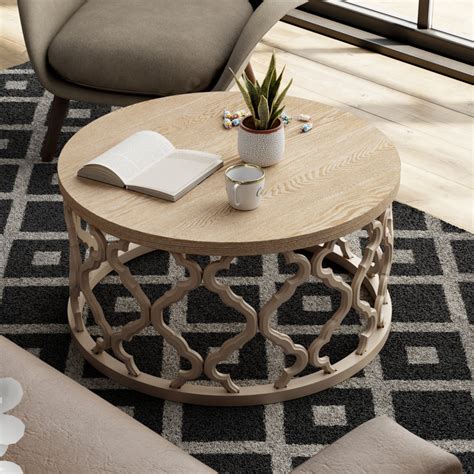 Red Barrel Studio Windfield Farmhouse Round Coffee Table Rustic