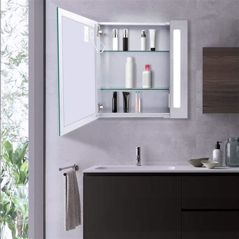 Buy Ounuo 650 W X 600 H Mm Led Illuminated Bathroom Mirror Cabinet Bathroom Cabinets Wall