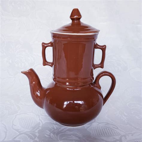 Vintage Hall Stacking Brown Teapot Aunt Gladys Attic