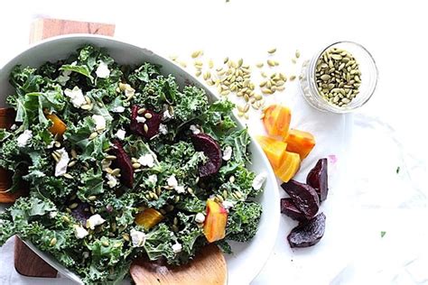 Roasted Beet And Kale Salad With Goat Cheese And Lemon Tahini Dressing Lindsay Pleskot Rd