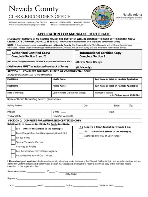 Marriage Certificate Nevada County Fill Out Sign Online Dochub