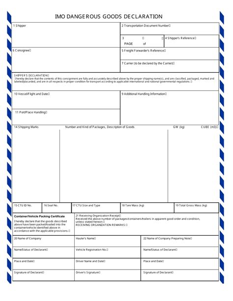 Dangerous Goods Documentation Fill Online Printable Fillable Blank