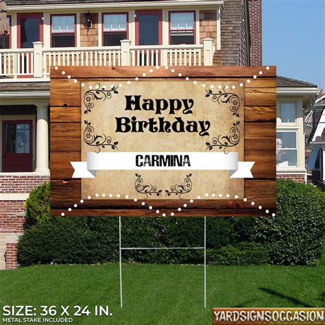 Birthday Yard Sign Personalize With Stakes Happy Birthday Etsy