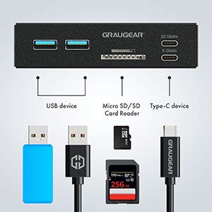 Amazon GRAUGEAR 3 5 Inch Front Panel USB C Hub SD MicroSD