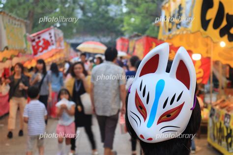 夏祭とキツネのお面 写真素材 6073076 フォトライブラリー Photolibrary