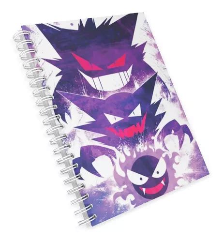 Pokemon Gengar Fantasma Gastly Anime Libreta Pasta Dura