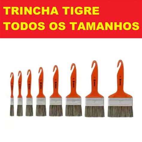 Pincel Trincha Tigre Todos Os Tamanhos Cabo Laranja Cerda Gris COD695