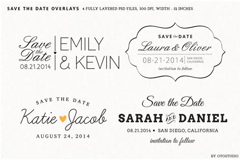 Save The Date Overlays Set 2 An Object Graphic By Otostudio