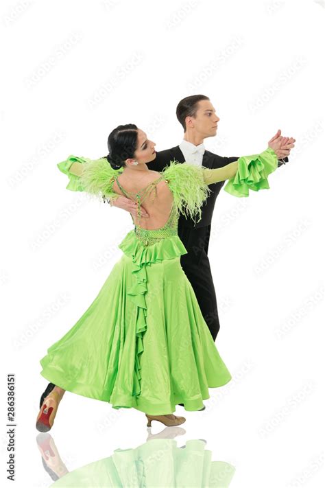 Ballroom Dance Couple In A Dance Pose Isolated On White Background Ballroom Sensual