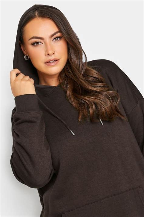 Plus Size Chocolate Brown Hoodie Yours Clothing