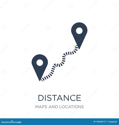 Distance Icon Trendy Flat Vector Distance Icon On White Background