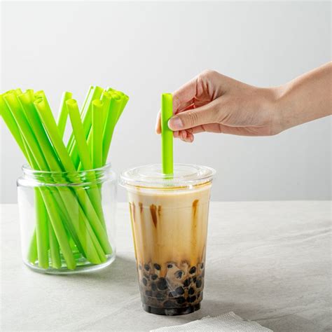 Basic Nature Green Pla Plastic Pbat Plastic Boba Straw Compostable