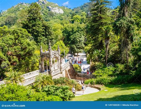 Palace Quinta Da Regaleira In Sintra On A Clear Sunny Day Against A