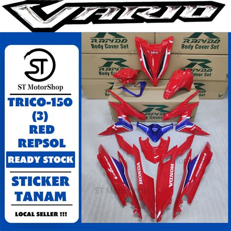 Honda Vario Trico Red Repsol Cover Set Sticker Tanam Rapido