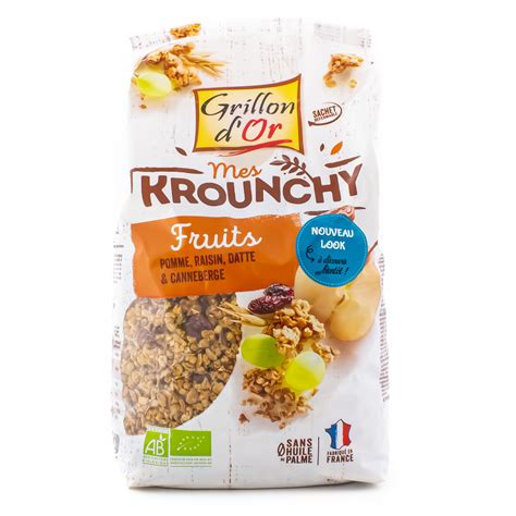 Grillon d Or Céréales Déjeuner Krounchy Fruits Bio 1 Kg Coopnature