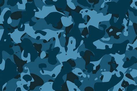 Patr N De Camuflaje Militar Soldado En Tonos Azules Vector Gratis