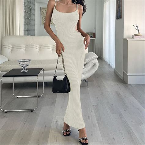 Seyurigaoka Women Long Slip Dress Adults Slim Fit Solid Color