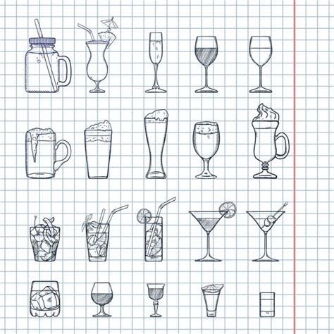 Premium Vector Vector Sketch Set Of Cocktails