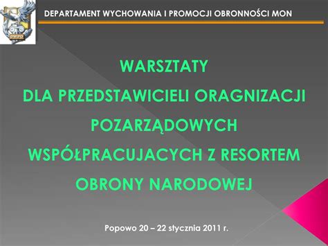 PPT DEPARTAMENT WYCHOWANIA I PROMOCJI OBRONNOŚCI MON PowerPoint