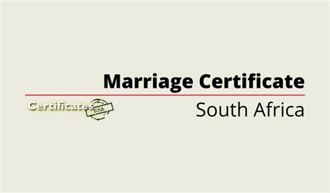 Marriage Certificates South Africa Certificates RSA