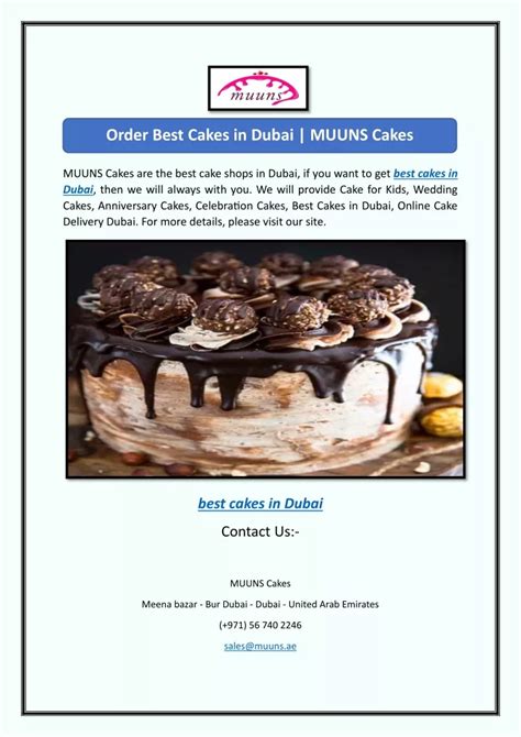 PPT Order Best Cakes In Dubai MUUNS Cakes PowerPoint Presentation