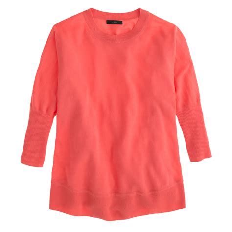 J Crew Merino Swing Sweater In Pink Neon Flamingo Lyst