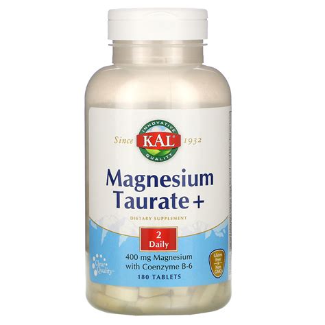 Kal Magnesium Taurate Mg Tablets Iherb