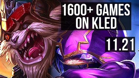 KLED Vs KENNEN TOP 1600 Games 1 7M Mastery Rank 10 Kled KR