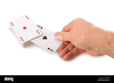 Drawing Two Aces From A Pack Of Cards Isolated On A White Background