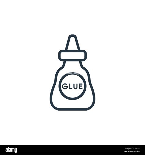 Glue Outline Vector Icon Thin Line Black Glue Icon Flat Vector Simple