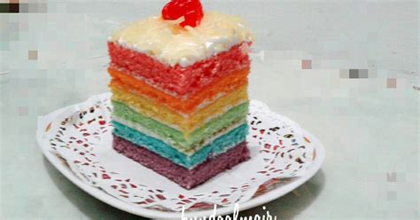 Resep Bolu Rainbow Panggang Adonan Kue