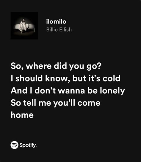 Billie Eilish Ilomilo Lyrics