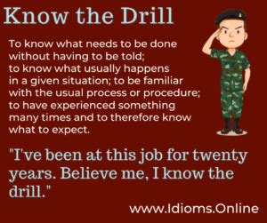 Know the Drill | Idioms Online