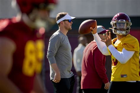 Usc Coach Lincoln Rileys First Week Of Spring Football Los Angeles Times