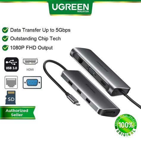 Ugreen Usb Hub In Usb C Type C Type C To Hdmi Vga Card Reader