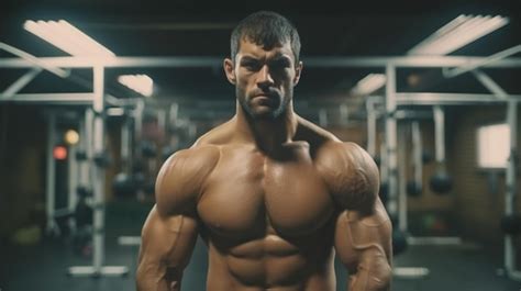 Premium Ai Image Bodybuilder Handsome Strong Athletic Rough Man