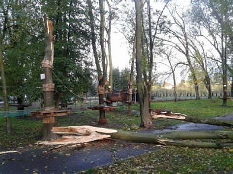 Hrubieszów Park linowy zamknięty Orkan Ksawery połamał drzewa