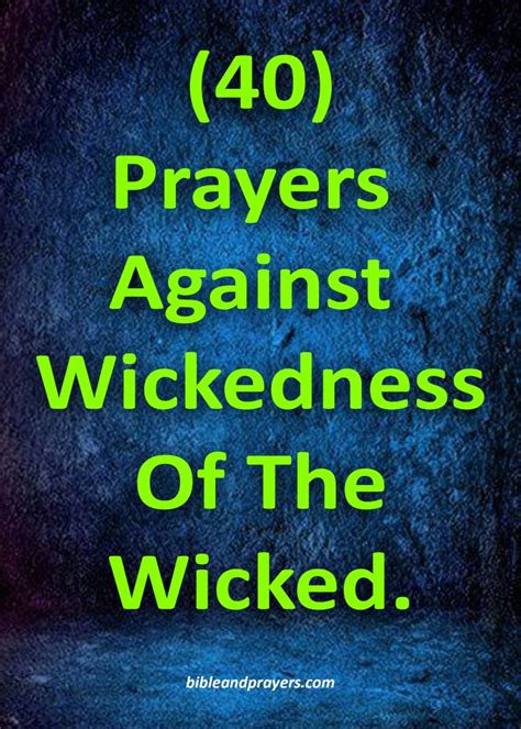 Prayers Against Wickedness Of The Wicked Bibleandprayers