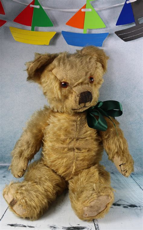 Vintage Merrythought Straw Filled Mohair Teddy Bear 1940s Etsy