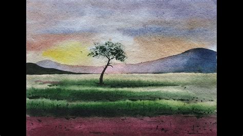 How To Paint Beautiful Landscape In Watercolor Watercolor Painting