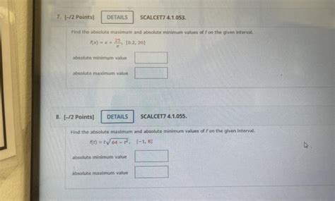 Solved 5 1 1 Points] Details Scalcet7 4 1 043 Find The