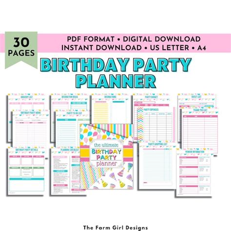 Birthday Party Plan Etsy