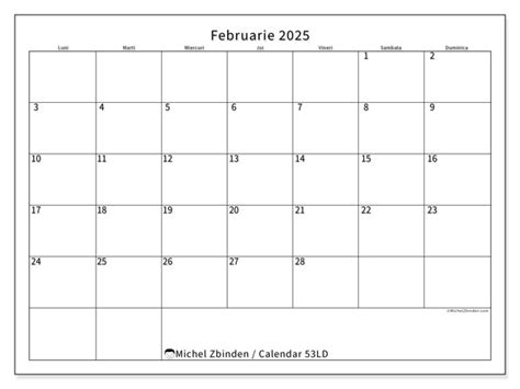 Calendar Februarie Michel Zbinden Ro