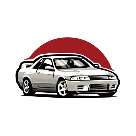 Premium Japanese Sport Car Jdm Vector Illustration Isolated In White