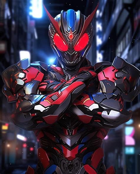 A Photo Of The Character Kamen Rider Premium Ai Generated Image